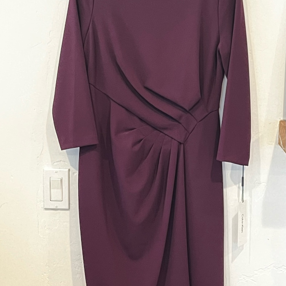 Calvin Klein Long Sleeve Purple Dress